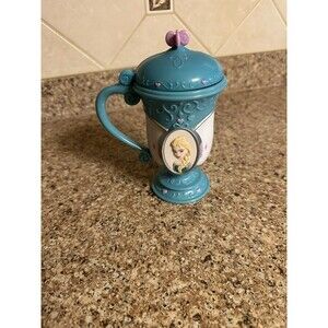 Disney Frozen Princess ELSA & ANNA Tall Plastic Stein Cup Mug With Lid -Souvenir